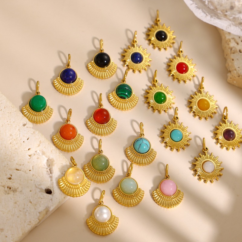 Gold Plated Sunburst Natural S - огляд і ціна Jewelry Making Gemstones