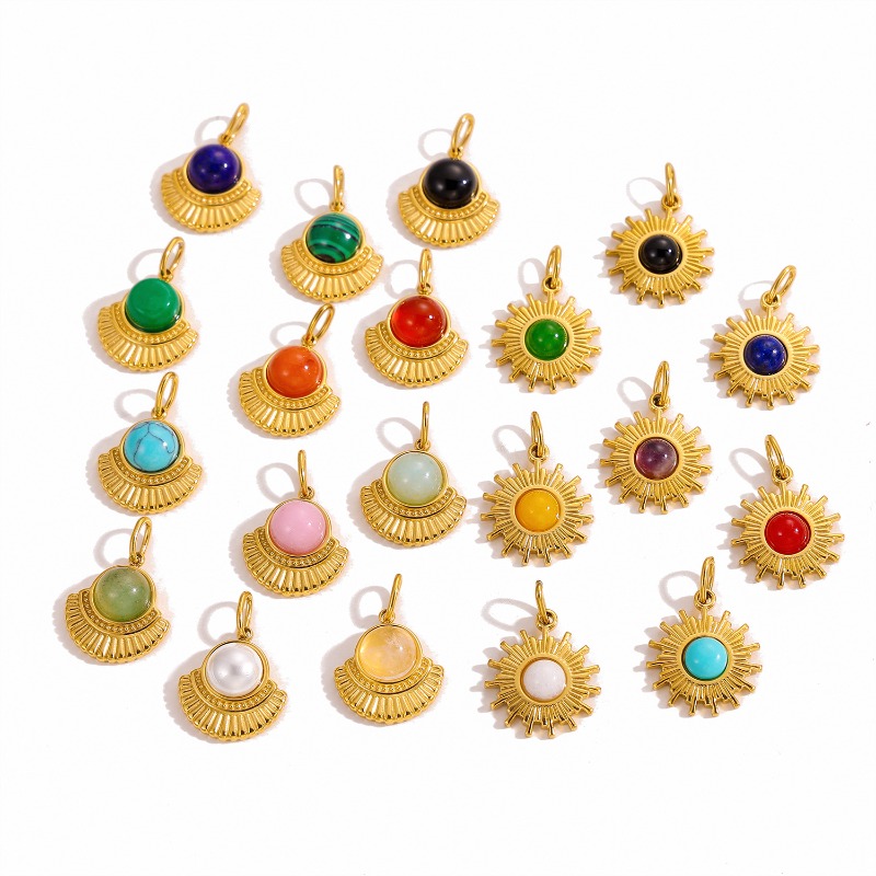 Gold Plated Sunburst Natural S - огляд і ціна Jewelry Making Gemstones
